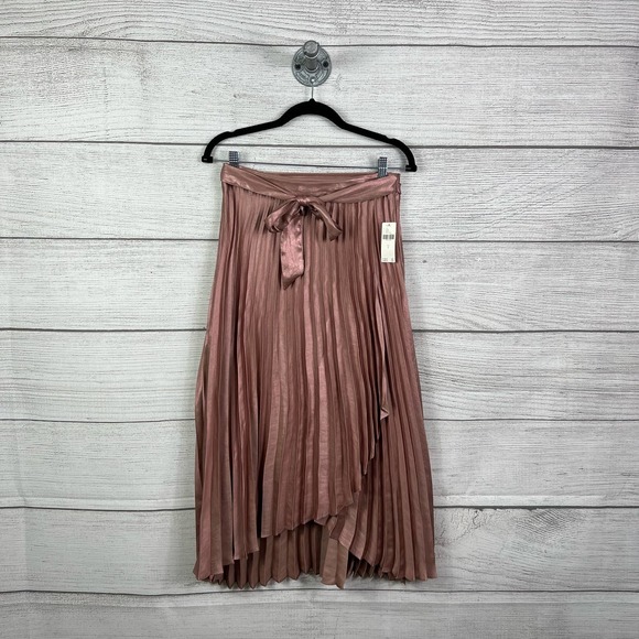 Anthropologie Dresses & Skirts - Anthropologie Maeve Paulina Pleated Rose Metallic Midi Skirt Size 6